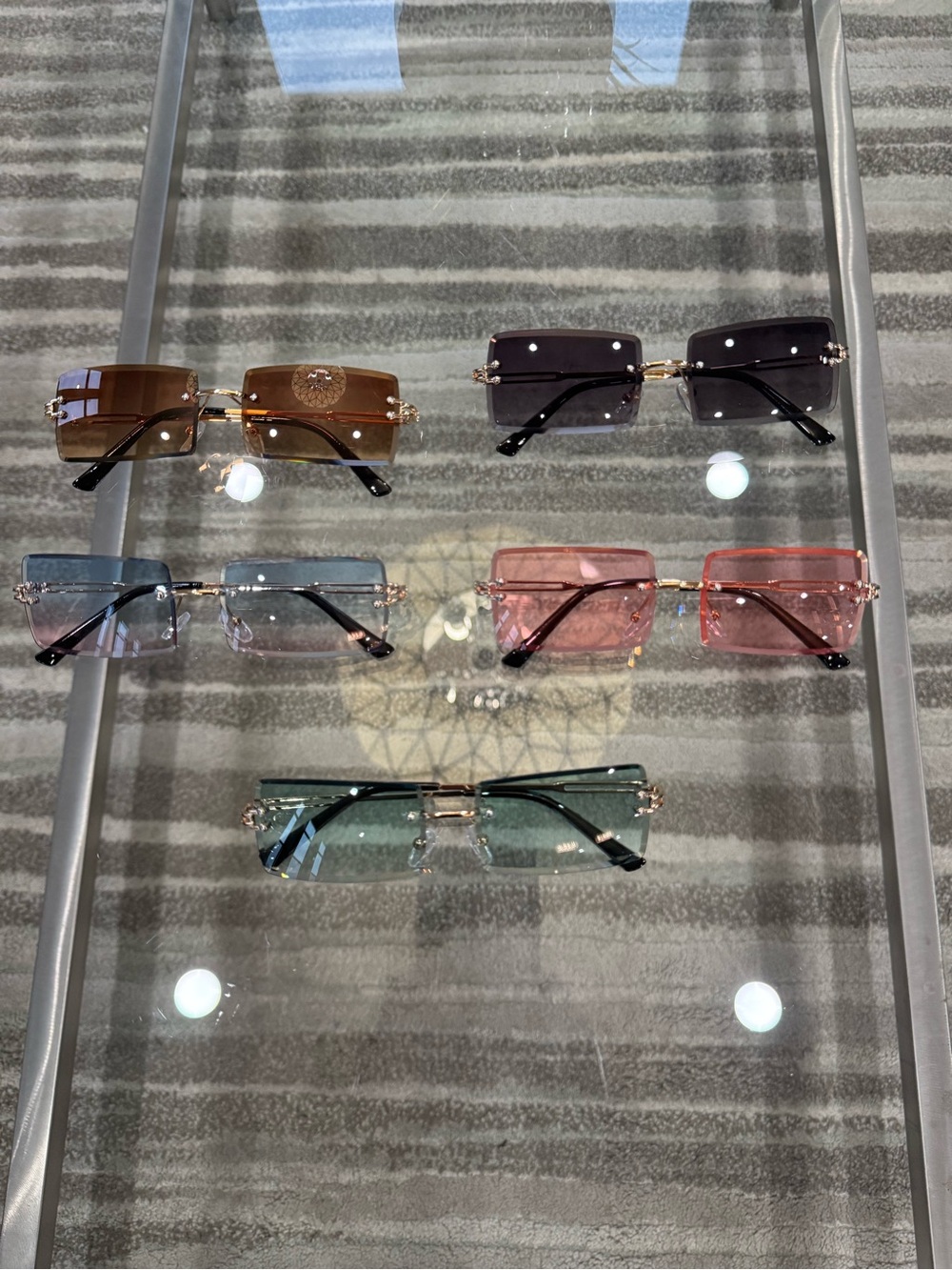 Women’s Rimless Rectangular Sunglasses - Available in Multiple Colors